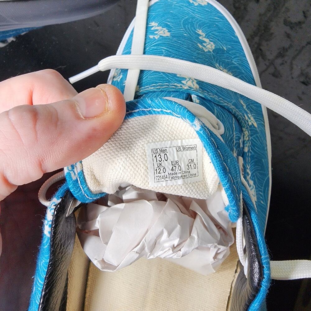 Vans Customs Tidal Wave Print Low Top Sneakers, S… - image 3